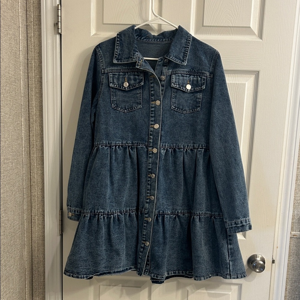Denim Button-Up Dress